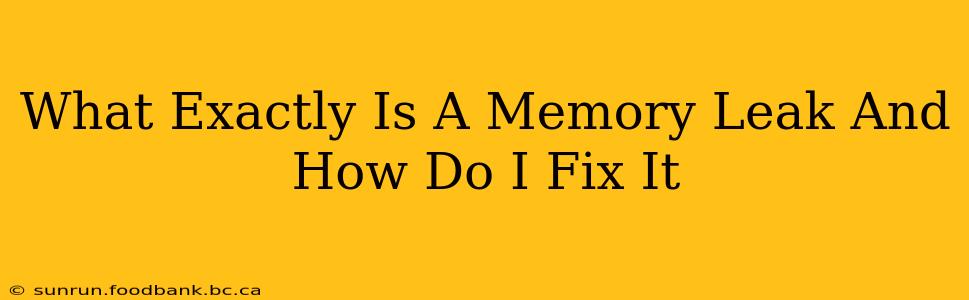 What Exactly Is A Memory Leak And How Do I Fix It
