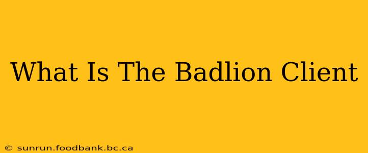 What Is The Badlion Client