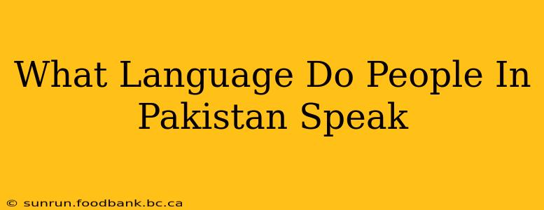 What Language Do People In Pakistan Speak