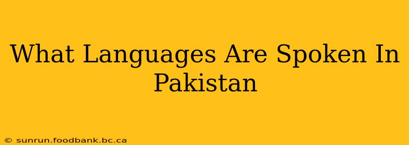 What Languages Are Spoken In Pakistan