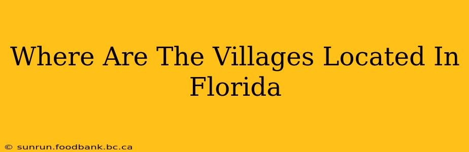 Where Are The Villages Located In Florida