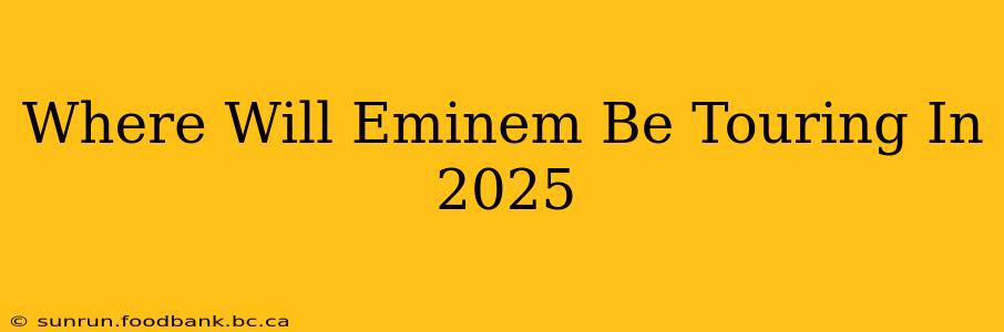 Where Will Eminem Be Touring In 2025