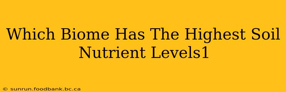 Which Biome Has The Highest Soil Nutrient Levels1